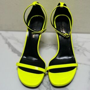 Saint Laurent Neon Yellow Jane Sandals - *flawed*